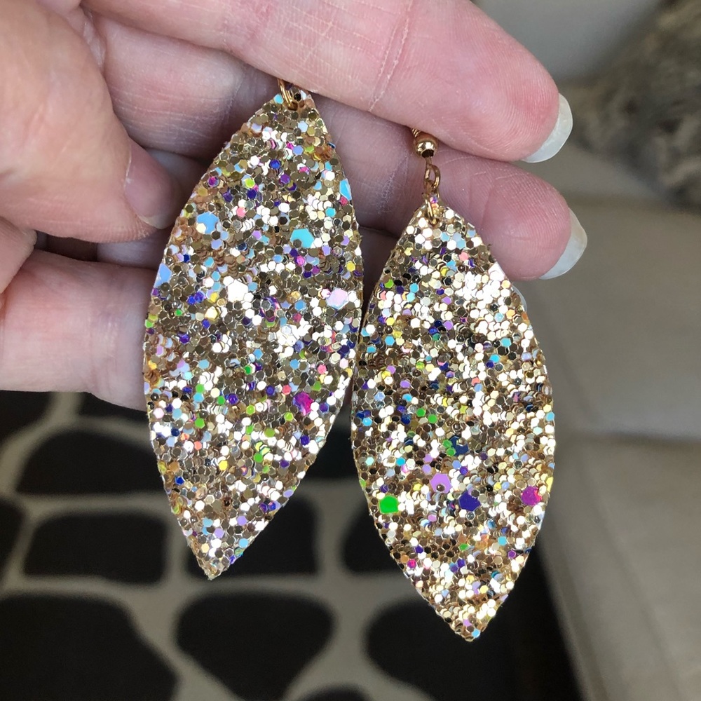 Gold/Multi-Color Dangle Earrings - Picture 2 of 3
